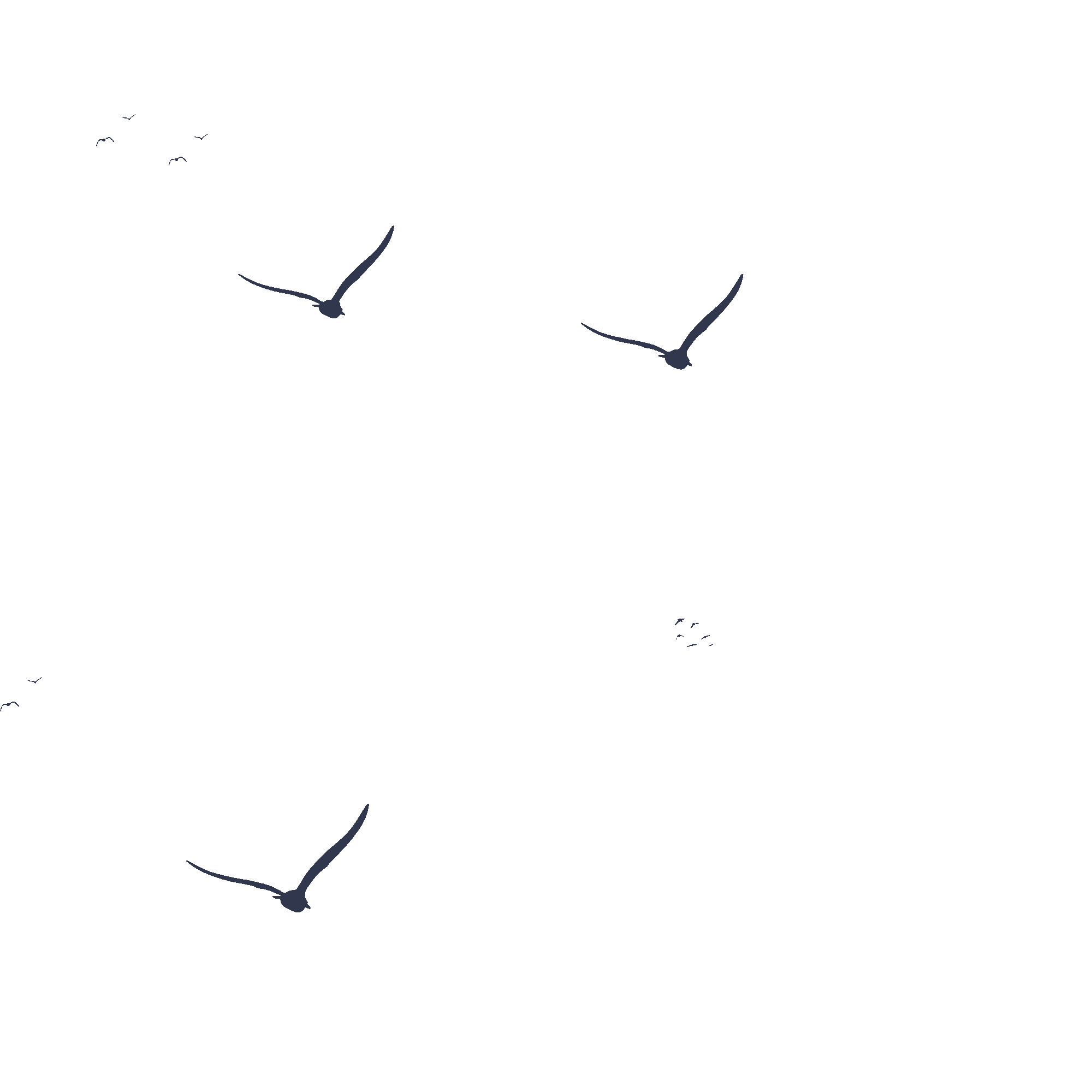 A flock of dark birds in the sky. GIF