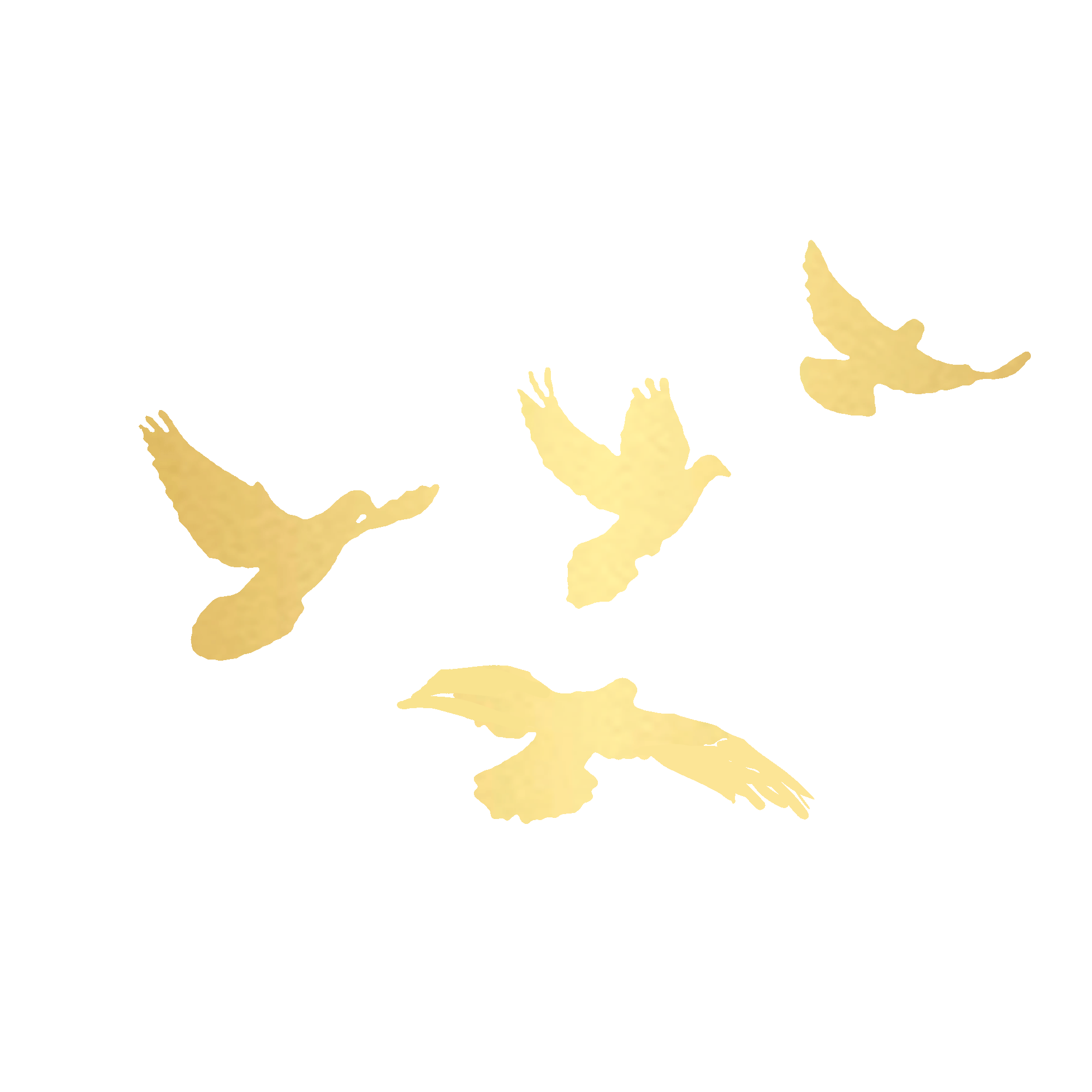 A flock of yellow birds taking off. GIF